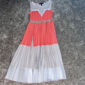 W BCBGMaxAzria Pleated MIDI Dress Size 6